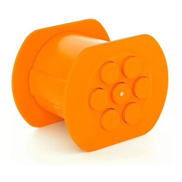 Máquina para hacer salchichas manual de prensa rápida, exprimidor de carne, molde para salchichas hecho a mano, herramienta para barbacoa, procesador de carne con 7 orificios (naranja)