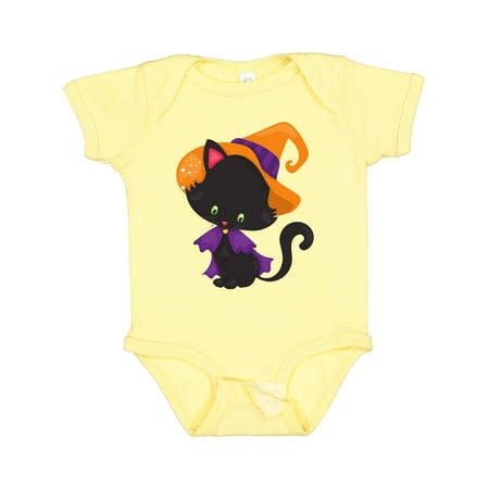 

Inktastic Halloween Cat Cute Cat Black Cat Witch Hat Boys or Girls Baby Bodysuit