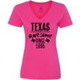 thumbnail image 3 of Inktastic Texas Awesome Since 1895 Women's V-Neck T-Shirt, 3 of 5