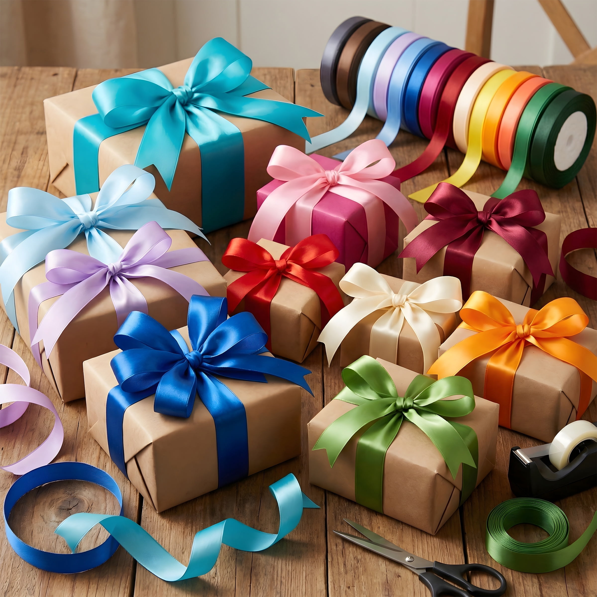 25 Rolls Assorted Colors Ribbon - Decorative Craft DIY  Ribbon