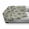 thumbnail image 2 of Palm Tree Soft Flannel Fleece Throw Blanket, Vintage Style Plantation Items Long Tropical Hawaiian Vibes, Cozy Plush for Indoor and Outdoor Use, 60" x 80", Pale Khaki and Dark Grey, by Ambesonne, 2 of 5