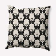 Simply Daisy 20" x 20" Cat Clowder Indoor/Outdoor Polyester Throw Pillow, Cream