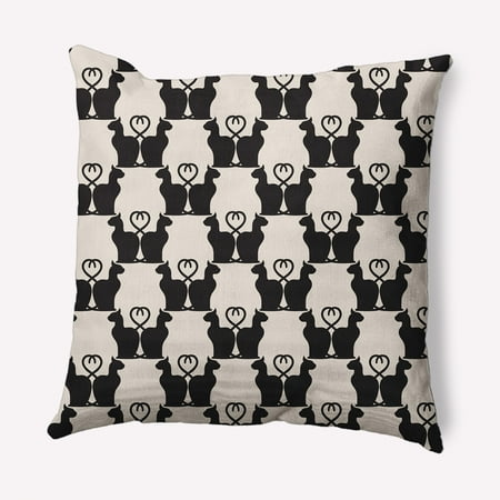 Simply Daisy 16" x 16" Cat Clowder Indoor/Outdoor Polyester Throw Pillow, Cream