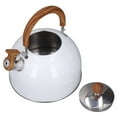 thumbnail image 2 of Hervidor con silbido, capacidad de 2,5 L, acero inoxidable 304 blanco, calentamiento rápido, mango ergonómico, hervidor con silbido para el hogar, 2 of 10