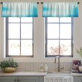 thumbnail image 3 of LALILO Kitchen Curtain Valance Soft Water Blue Color Rod Pocket Window Curtain 52"x 18" Set of 2, 3 of 5