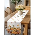 thumbnail image 6 of Autumn Flowers Rugby Pumpkin Table Runner 13x72in Non-Slip Cotton Linen Table Runners, Abstract Fall Scenery Dresser Scarves TableRunner for Dinner Kitchen Dining Wedding Party, 6 of 9