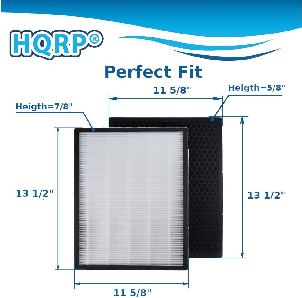 HQRP LV-PUR131 Filter Kit Compatible with Levoit LV-PUR131-RF, Smart Wi-Fi Air Purifier LV-PUR131S, 2 HEPA and 2 Activated Carbon Filters