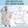 thumbnail image 4 of Oversized Wearable Blanket Hoodie,Ballet Princess Heart Pattern Sherpa Blanket Hoodie with Super Pockets,Super Warm Fuzzy Pullover for Women & Men, 4 of 6