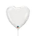 thumbnail image 2 of 9 inch Heart - White (Air-Fill Only) Foil Mylar Balloon - Party Supplies Decorations, 2 of 2
