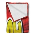 thumbnail image 2 of Name Soft Flannel Fleece Throw Blanket, Masculine Form Common Name with Teen Boys Comic Book Design Print, Cozy Plush for Indoor and Outdoor Use, 50" x 70", Yellow White and Red, by Ambesonne, 2 of 5