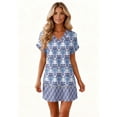 thumbnail image 6 of Women's Floral Print V-Neck Short Sleeve Casual Dress with Pocket, Pullover Summer Dress, Comfortable Loose Fit, Fashionable Ladies Clothing,Sky Blue,M, 6 of 8