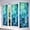 Blue Mosaic Glass, variant on Stained Glass Window Film Blue Leaf Pattern 17.7 x 39.3 Inch | Mosaic Decorative Privacy Window Film Static Cling Sun Blocking Decor Removable for Living Room Bathroom Home Privacy Glass
