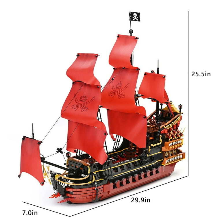 HI-Reeke Pirates Ship Building Block Set Queen Anne's Revenge Ship