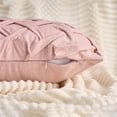 thumbnail image 3 of Unique Bargains Pack of 2 Soft Solid 3D Weaving Throw Pillow Covers Pink 20" x 12", 3 of 7