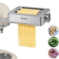 thumbnail image 1 of All Metal Pasta Maker Attachment for KitchenAid, 3 In 1 Pasta Attachment for Kitchen Aid Stand Mixer, 8 Gears Adjustable Pasta Roller Attachment for, 1 of 7