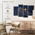 thumbnail image 5 of Elephant Stock Moonrise Over Mount Hood Wall Art - Horizontal Multi Panel Canvas - Living Room Wall Decor - Nature Multi Panel - Blue And Orange Decor - 36" x 22", 5 of 8