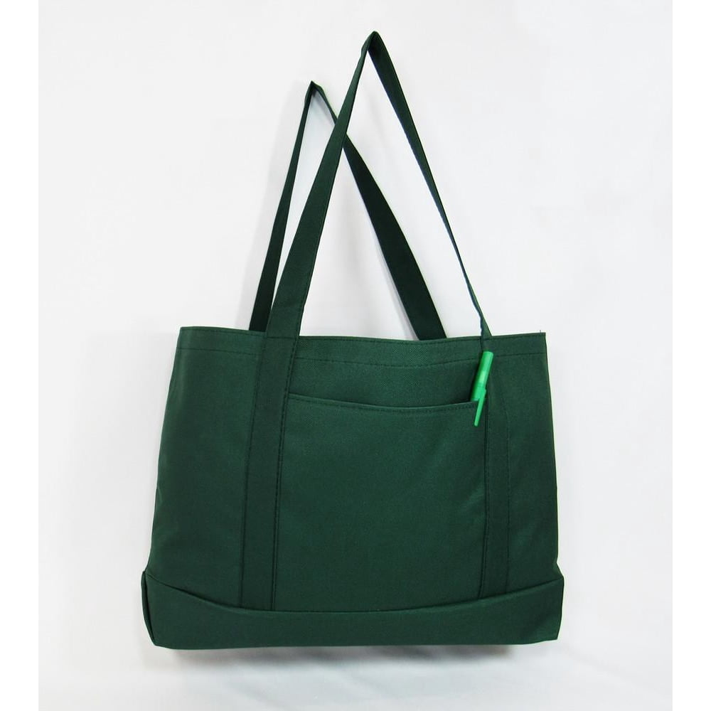 TBF Set of 6 EcoFriendly Large Polyester Carry Tote Bag W/outside