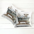 thumbnail image 2 of Ambesonne Rustic Throw Pillow Cover Pack of 2, Bathing Cow and Chamomiles, 2 Pcs-36"x36", Coconut White and Cinnamon, 2 of 5
