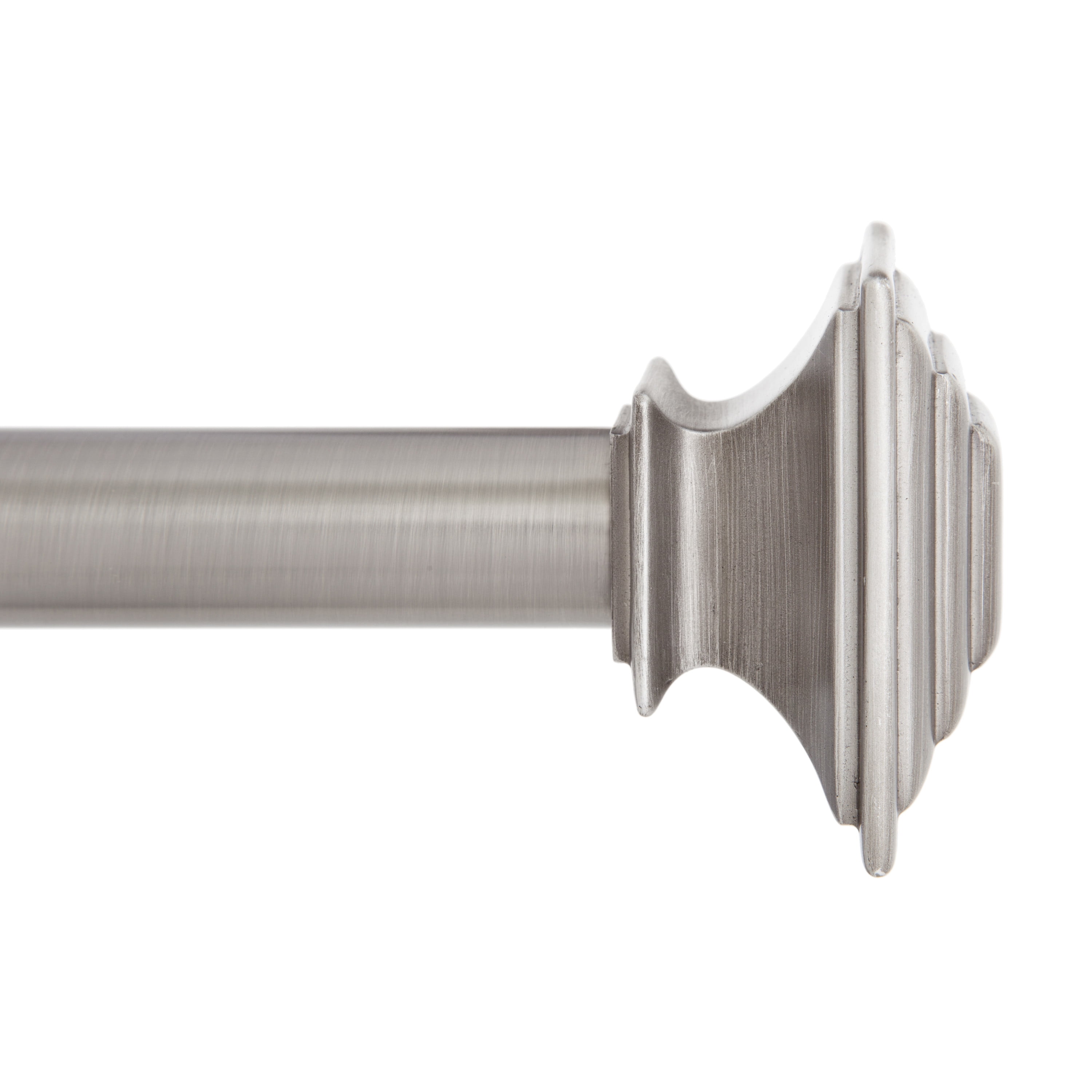 Kenney Mission 1" Premium Decorative Window Curtain Rod, 90130", Pewter