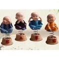 thumbnail image 2 of 4 Unids / Set Primavera Lindo De Dibujos Animados Pequeño Monje Muñeca Decoración Auto Tablero Temblor Adorno De La Cabeza De Juguete Del Niño De Regalo Baoblaze Resina Little Monk Figurine, 2 of 8