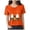 Orange_1, variant on Godom Halloween Party Shirt Woman Halloween Tshirt Pumpkin Print Tees Casual Vacation Short Sleeve Tops