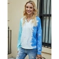 thumbnail image 3 of Women's Loose Tie Dye Printed Sweatshirt V Neck Long Sleeve Pullover Hoodie Tops, 3 of 6