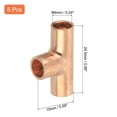 thumbnail image 2 of 5 Pcs 0.24 inch Tee Copper Fitting Tee Shaped Fittings Connector with Sweat Solder, 24.5x15mm, 2 of 6