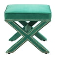 thumbnail image 2 of Reese Green Velvet Ottoman, 2 of 7