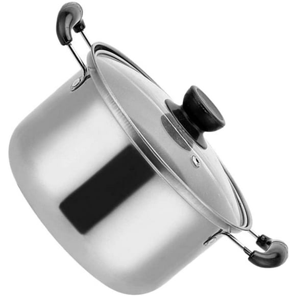 Stainless Steel Saucepan Soup Pot Non Stick Milk Pot Saucepan Cookware Side Spouts Induction Pan Kitchen Induction Cookware Silver