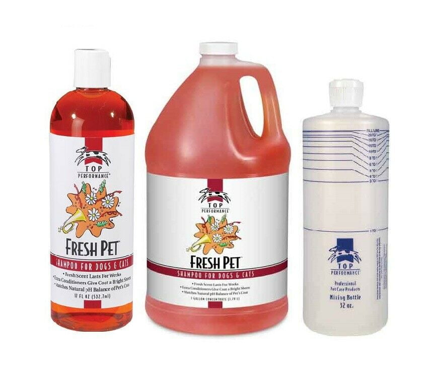 Fresh Pet Shampoo Grooming Concentrate Refill Kit 17oz Gallon and
