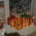 thumbnail image 5 of Lksixu Christmas Glowing Gift Boxes, Christmas Decorations, Set of 3 LED Present Boxes Ornament with Remote Control for Christmas Tree, Light Up Baubles for Indoor Outdoor Courtyard, 5 of 5
