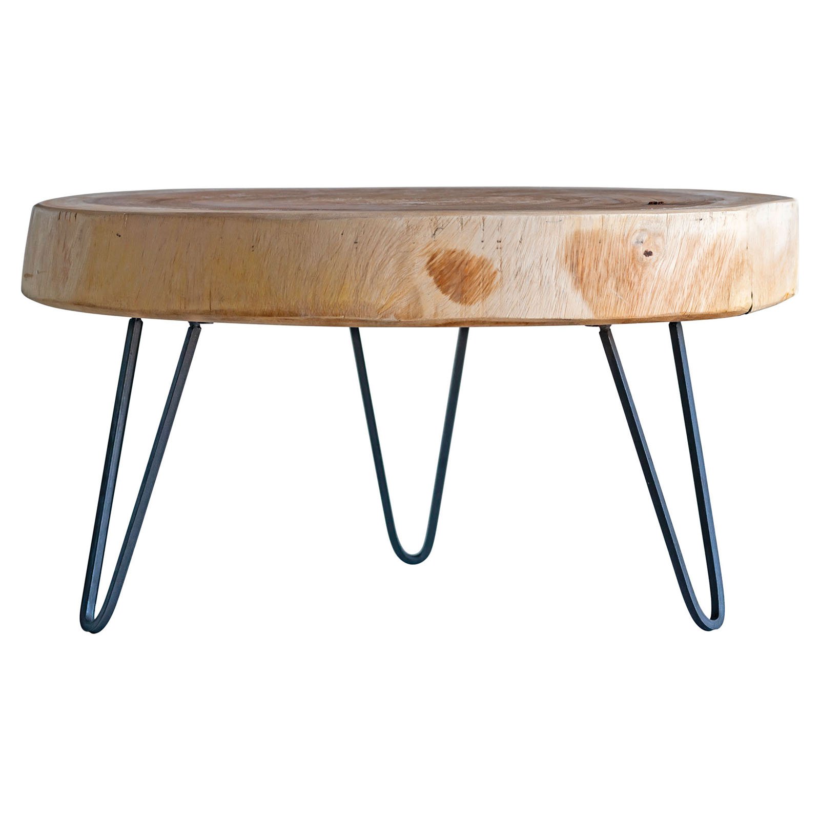 3R Studios Acacia Wood Pedestal Tray with Metal Hairpin Feet