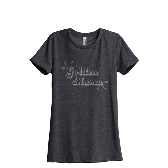 Golden Mama Women's Fashion Relaxed T-Shirt Tee Charcoal Gray Large