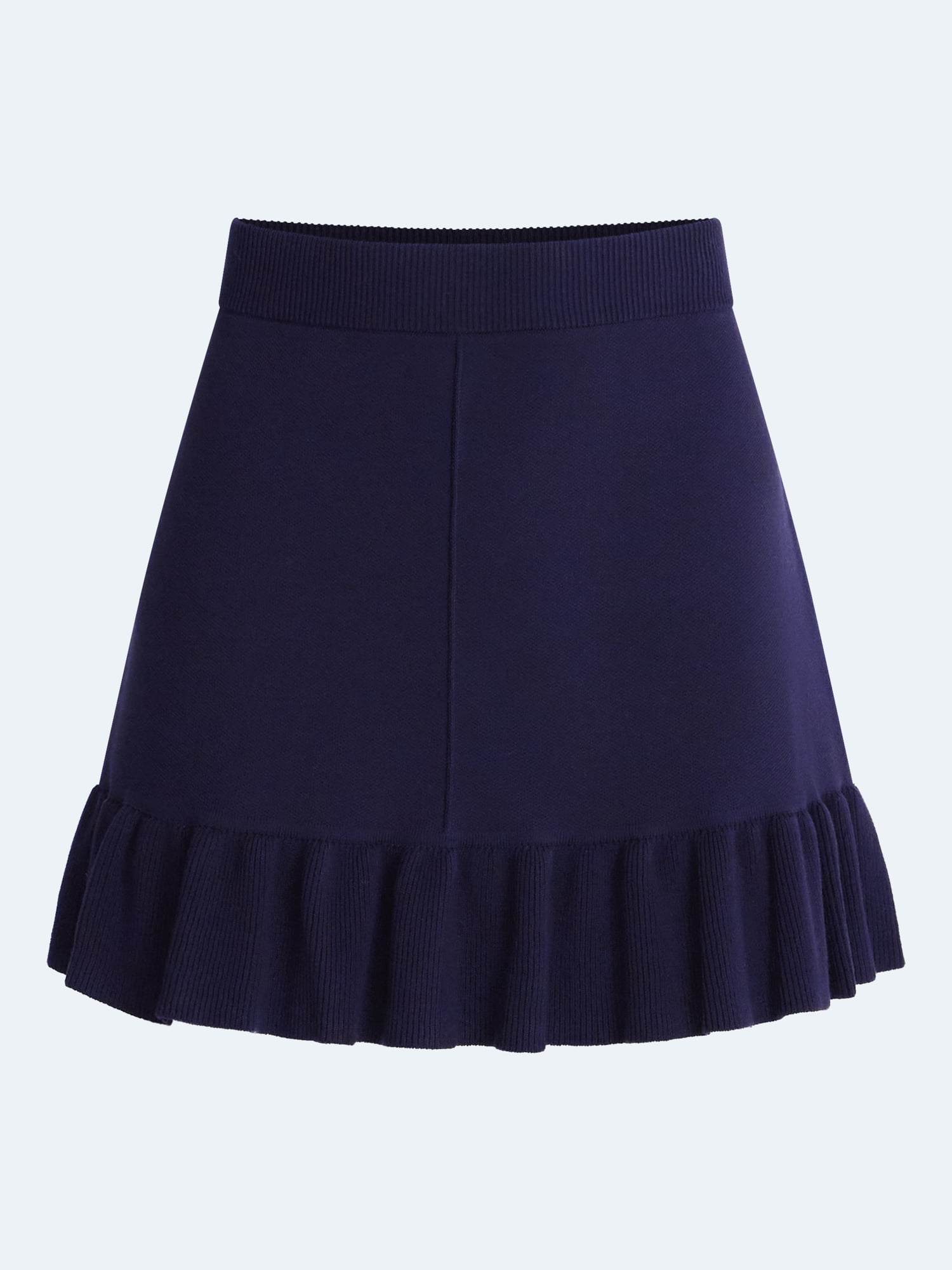 Free Assembly Women's Plus Mini Ruffle Pull On Sweater Skirt, Sizes 1X-4X