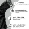 thumbnail image 3 of Dryer Vent Hose, 4" Insulated Flexible Duct 10FT with 2 Duct Clamps Heavy-Duty Four-Layer Protection for Heating Cooling Ventilation and Exhaust Black, 3 of 8