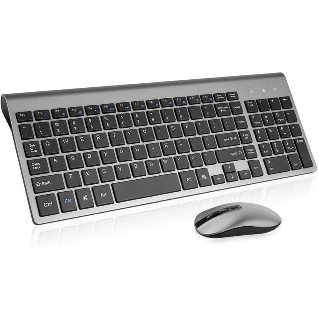 Combinaison Clavier et Souris Sans Fil, Cimetech Ensemble Compact Pleine Grandeur Clavier et Souris Sans Fil 2,4G Ultra-Mince au Design Tendance, Convient aux Windows, Ordinateurs, Bureaux, PC, Portables-