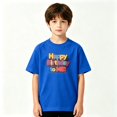 thumbnail image 2 of Happy Birthday Party Boys Graphic Tees Dripping Font Kids T-Shirt 100% Cotton Short Sleeve Tops Ages 4-13Y, 2 of 5