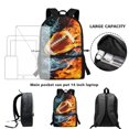 thumbnail image 6 of HUIACONG Fire Football School Backpack for Primary Students Large Capacity Ergonomic Breathable Adjustable Straps for Boys Girls Ages 6‑18 Daily Use, 6 of 6