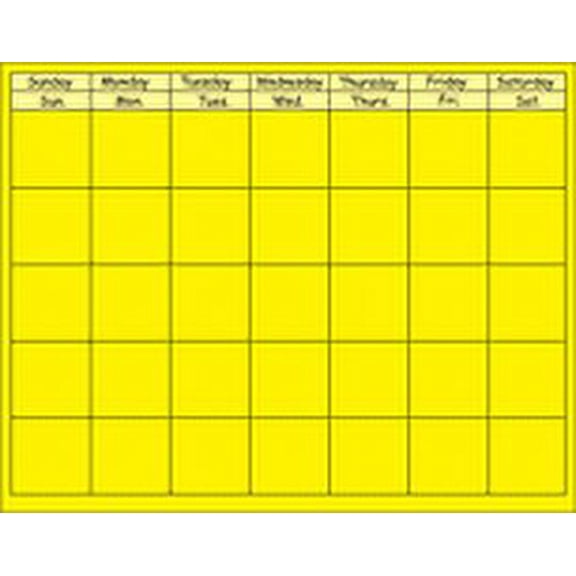SHAPES ETC. Horizontal Calendar - Yellow