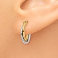 thumbnail image 3 of 14k Two-tone Polished Hollow Hoop Earrings, 3 of 3