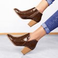 thumbnail image 3 of NECHOLOGY Botas Mujer Adulto Femenino Zapatos Botines mujer Zapatos de mujer y de otoño e invierno, botas de moda con punta redonda y tacones gruesos de cuero (Coffee, 7), 3 of 7