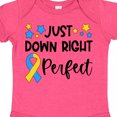 thumbnail image 4 of Inktastic Just Down Right Perfect Down Syndrome Awareness Ribbon Boys or Girls Baby Bodysuit, 4 of 5