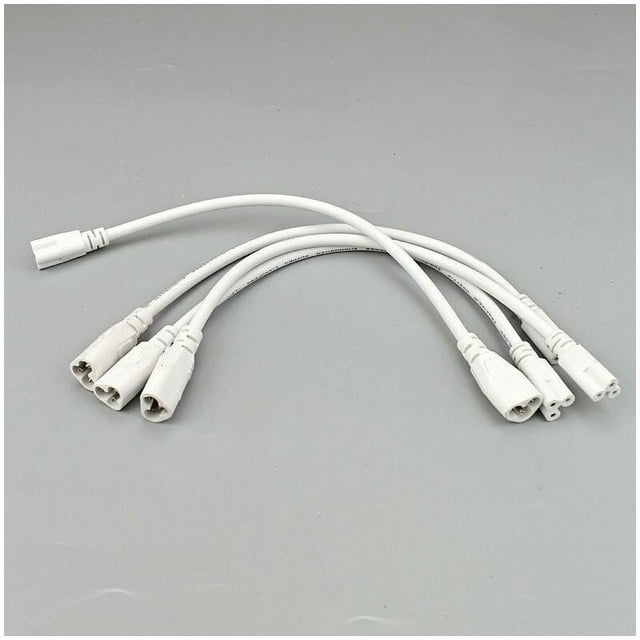 Tubo LED de 10 piezas, conector de tubo LED T5 T8, cable de extensión de extremo doble macho a macho, cable de conexión de lámpara para tubo fluorescente LED incorporado, portalámparas blanco