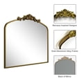 thumbnail image 6 of GODCHAR 36"x30" Decorative Mirror Baroque Arched Vintage Bathroom Wall Mirror, 6 of 7