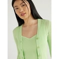 thumbnail image 5 of Scoop Women's Sheer Stripe Knit Cardigan Sweater and Bralette, 2-Piece Set, Sizes XS-XXL, 5 of 6