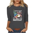 thumbnail image 6 of Lazyguy United States 250th Anniversary T-Shirts Women Graphic Printed Loose Blouses O-Neck Three-Quarter Sleeves Pullover Shirts for Festival Fourth of July S-4XL Wine, 6 of 9