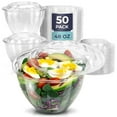 thumbnail image 6 of Fit Meal Prep 50 Pack 64 oz Clear Plastic Salad Bowls with Airtight Lids, Disposable To Go Salad Containers for Lunch, Meal, Party, BPA Free Clear Bowl for Acai, Green Salad, Fruits, Nuts, 6 of 7