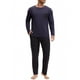 thumbnail image 1 of INSPIRAR CHIC Conjunto de Pijamas de 2 Piezas de Manga Larga con Cuello Redondo Casual con Patrón de Rayas L Azul Oscuro, 1 of 6