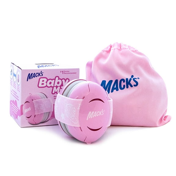 Mack's Baby Muffs | Baby Ear Muffs Noise Protection | High NRR | Noise Cancelling Headphones for Babies & Toddlers (Pink)