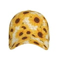 thumbnail image 2 of Yiaed Vintage Marble Pattern Sunflower Print Cap Adjustable Size for Running Workouts and Outdoor Activities All Seasons, 2 of 5